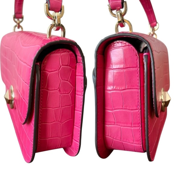$449 Retail NWOT Kate Spade Audrey Croc Embossed 3-Way Pink Crossbody & Dust - Picture 8 of 13
